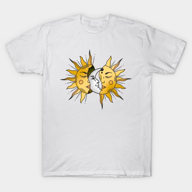 Sun and Moon T-Shirt by Tebscooler
